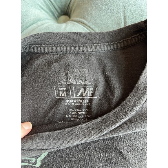 STAR WARS Boba Fett Mandalorian Helmet T Shirt Size M Black Official Licensed - Picture 3 of 4